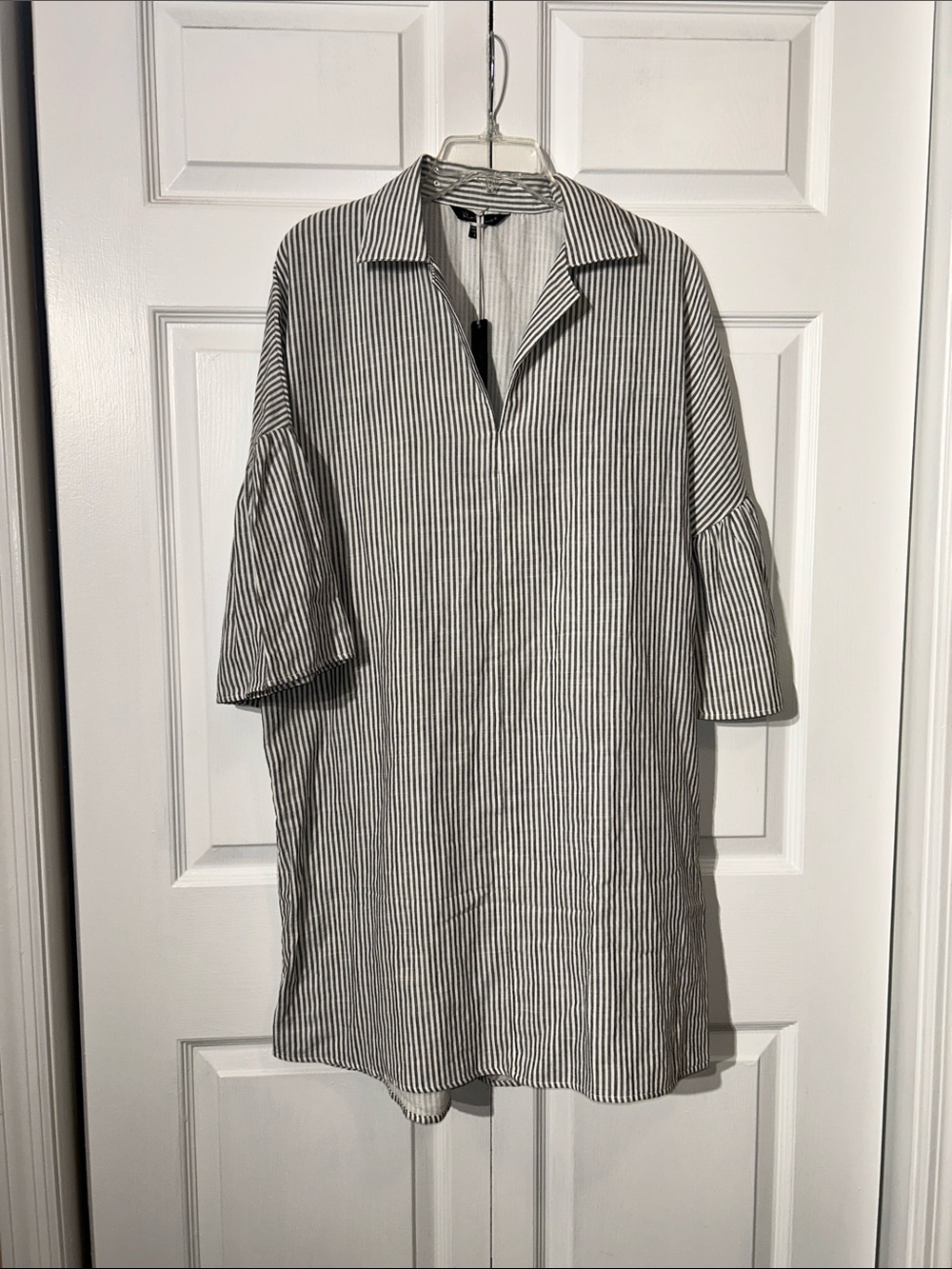 NWT Velvet Heart Black and White Striped Shirt Dress size L Large